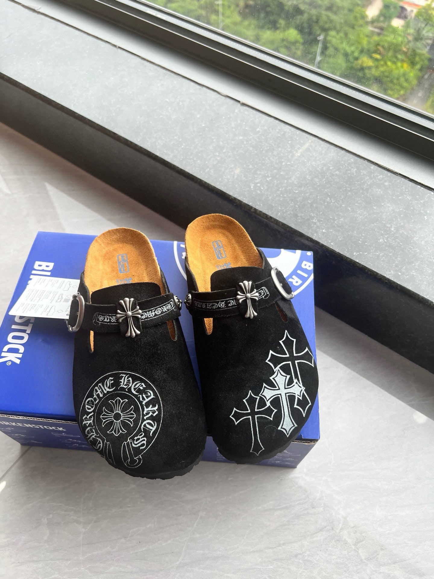 Super leather Bohken half-slip-on head-covering slip-on shoes