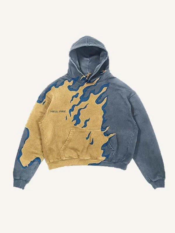 Skull Print Hoodie Vintage Streetwear Casual Sweatshirt