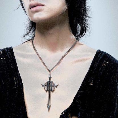Gothic Cross Pendant Alloy Necklace