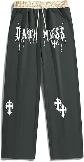 Men's Gothic Letter Print Sweatpants