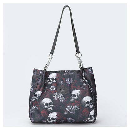 Gothic Skull PU Tote Bag for Women