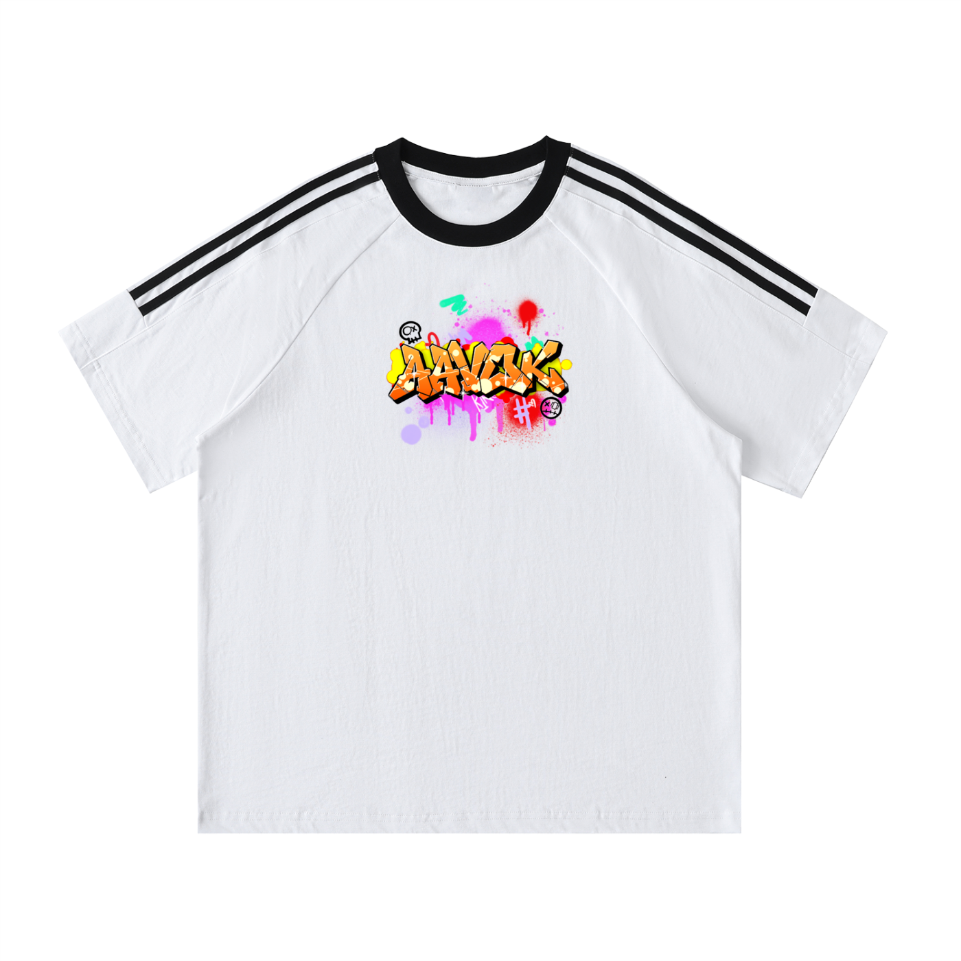 Contrast Tape Crewneck Cotton T-Shirt