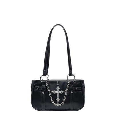Gothic Dark Cross Chain Shoulder Bag
