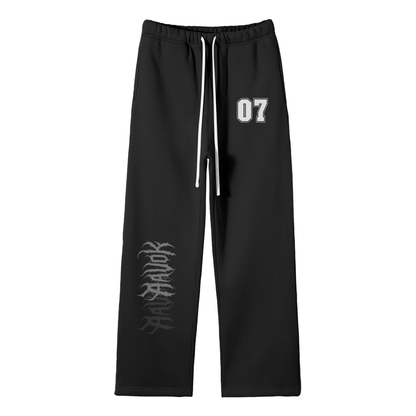 Streetwear Unisex Solid Color Fleece Straight Leg Pants