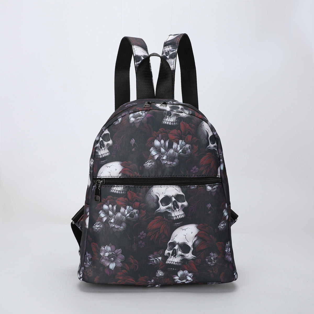Women's Gothic Skull Print Nylon Backpack