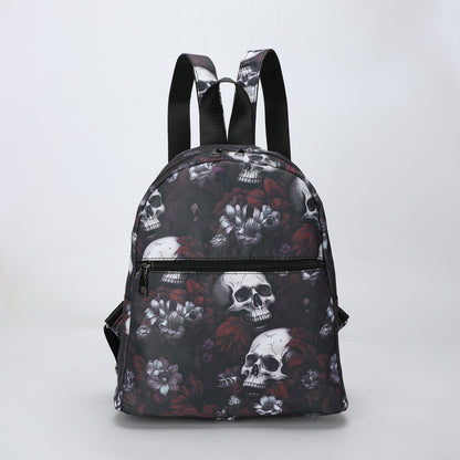 Women's Gothic Skull Print Nylon Backpack