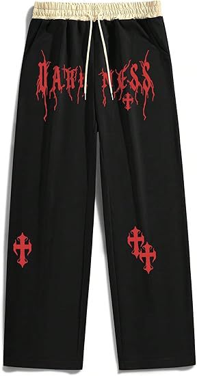 Men's Gothic Letter Print Sweatpants