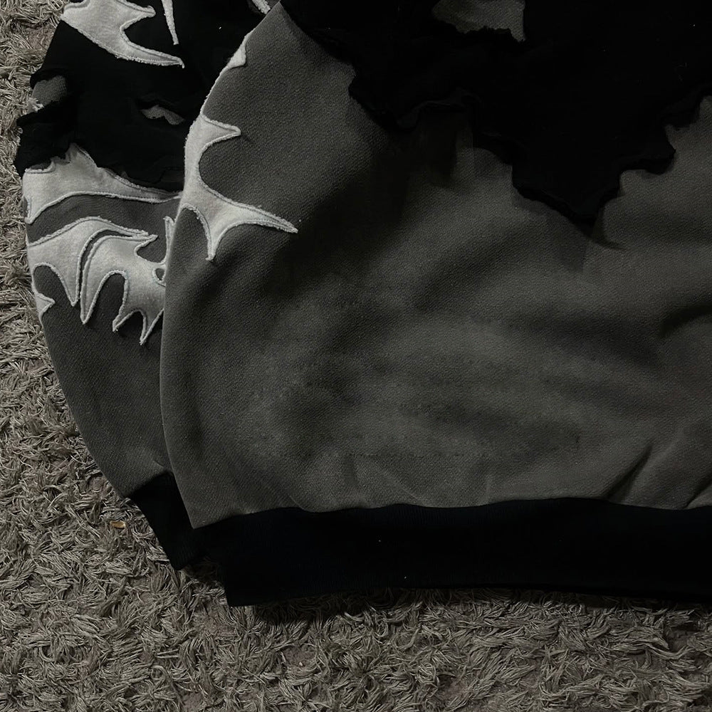 American-style pullover patchwork hoodie