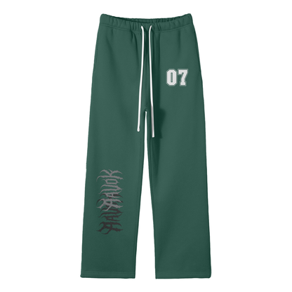 Streetwear Unisex Solid Color Fleece Straight Leg Pants