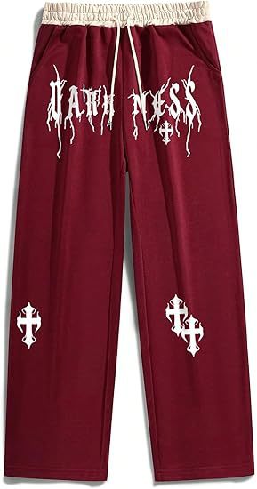 Men's Gothic Letter Print Sweatpants
