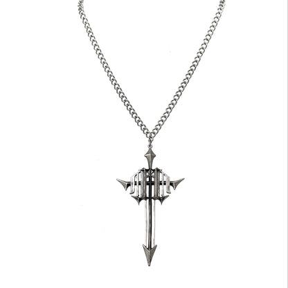 Gothic Cross Pendant Alloy Necklace