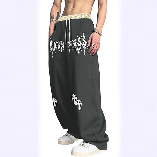 Men's Gothic Letter Print Sweatpants