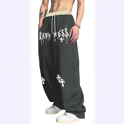 Men's Gothic Letter Print Sweatpants