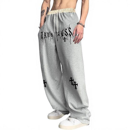 Men's Gothic Letter Print Sweatpants