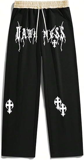 Men's Gothic Letter Print Sweatpants