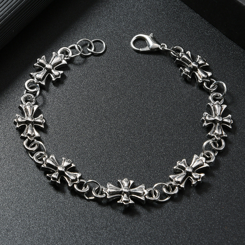 Gothic Cross Alloy Bracelet Vintage Dark Style