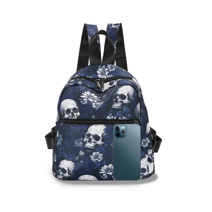 Women's Gothic Skull Print Nylon Backpack