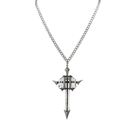 Gothic Cross Pendant Alloy Necklace