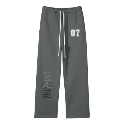Streetwear Unisex Solid Color Fleece Straight Leg Pants