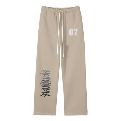 Streetwear Unisex Solid Color Fleece Straight Leg Pants