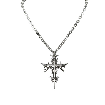 Gothic Cross Pendant Alloy Necklace