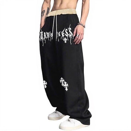 Men's Gothic Letter Print Sweatpants