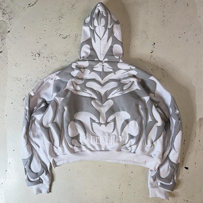 Y2K Gothic Printed Zipper Hooded Sweatshirt