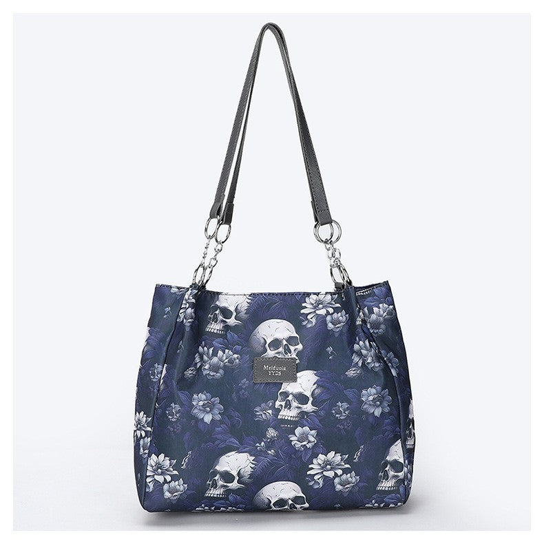 Gothic Skull PU Tote Bag for Women