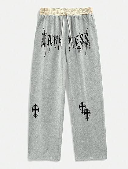 Men's Gothic Letter Print Sweatpants