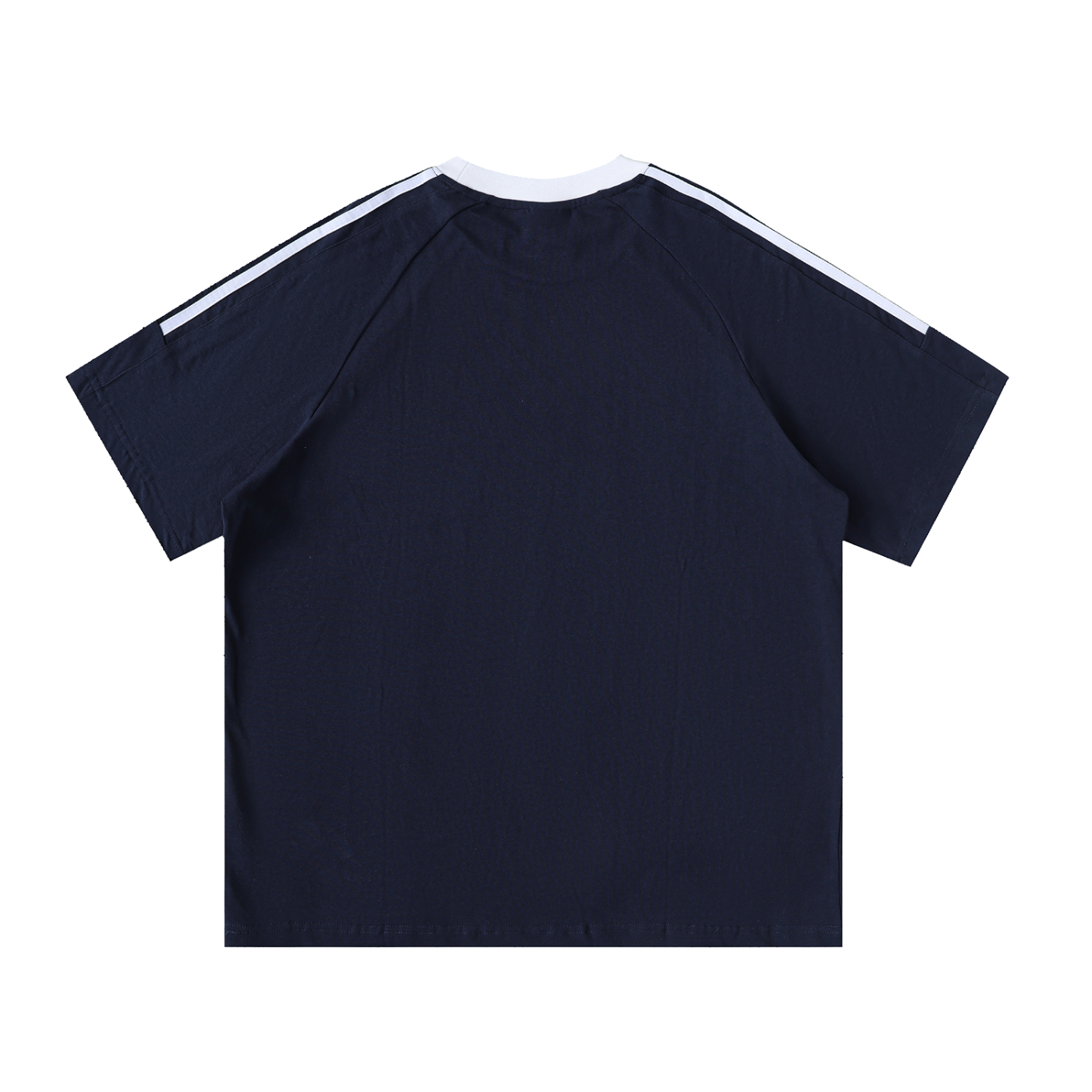 Contrast Tape Crewneck Cotton T-Shirt