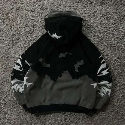 American-style pullover patchwork hoodie