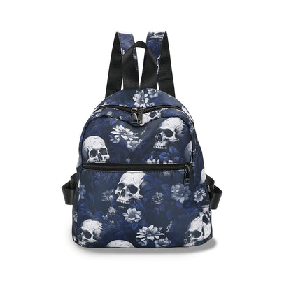 Women's Gothic Skull Print Nylon Backpack