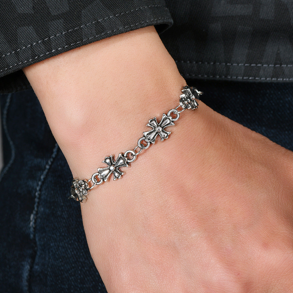 Gothic Cross Alloy Bracelet Vintage Dark Style