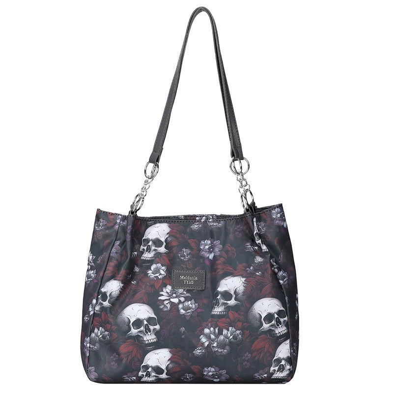Gothic Skull PU Tote Bag for Women
