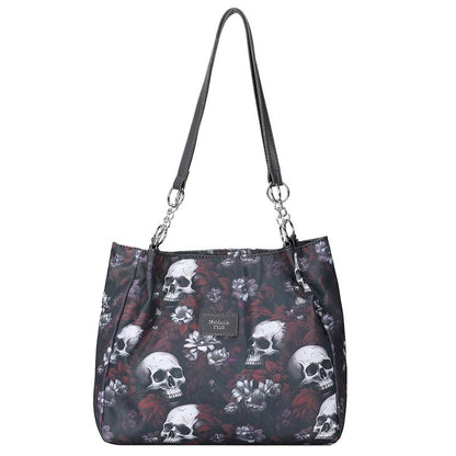 Gothic Skull PU Tote Bag for Women