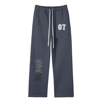 Streetwear Unisex Solid Color Fleece Straight Leg Pants