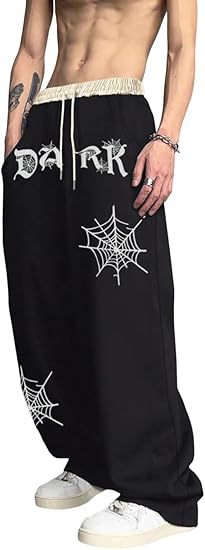 Men's Gothic Letter Print Sweatpants