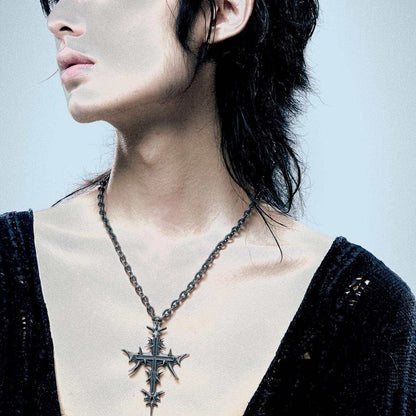 Gothic Cross Pendant Alloy Necklace