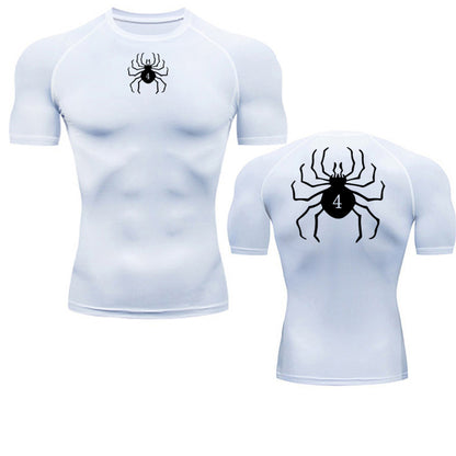Men's Quick-Dry Fitness Shirt with Spider Print