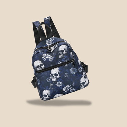 Women's Gothic Skull Print Nylon Backpack