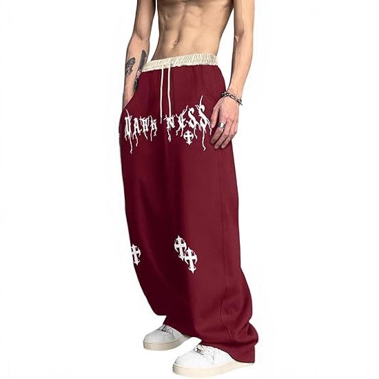 Men's Gothic Letter Print Sweatpants