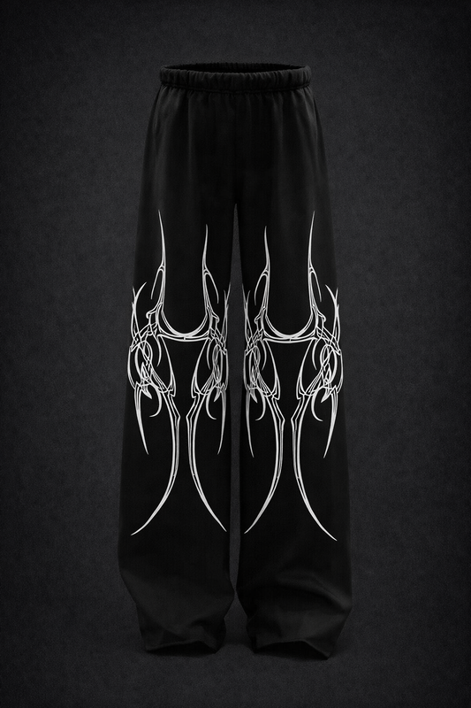 Casual Loose Fit Denim Pants with Print