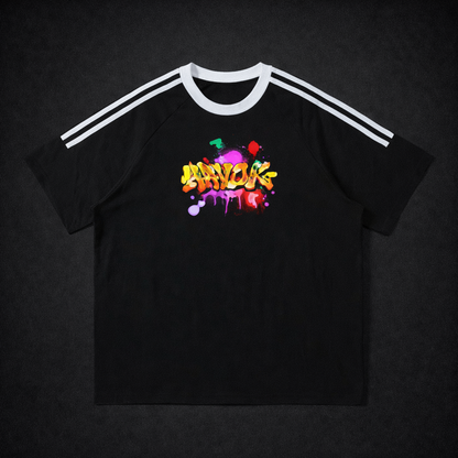 Contrast Tape Crewneck Cotton T-Shirt