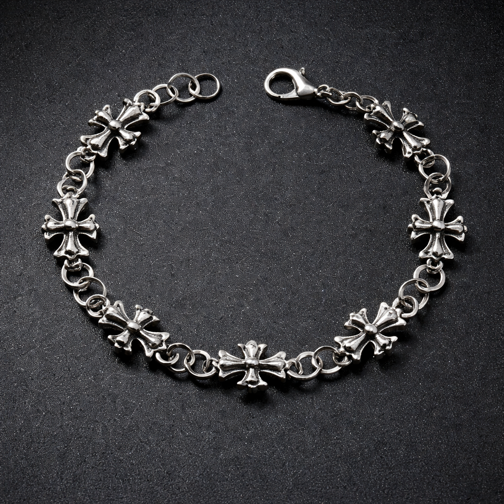 Gothic Cross Alloy Bracelet Vintage Dark Style