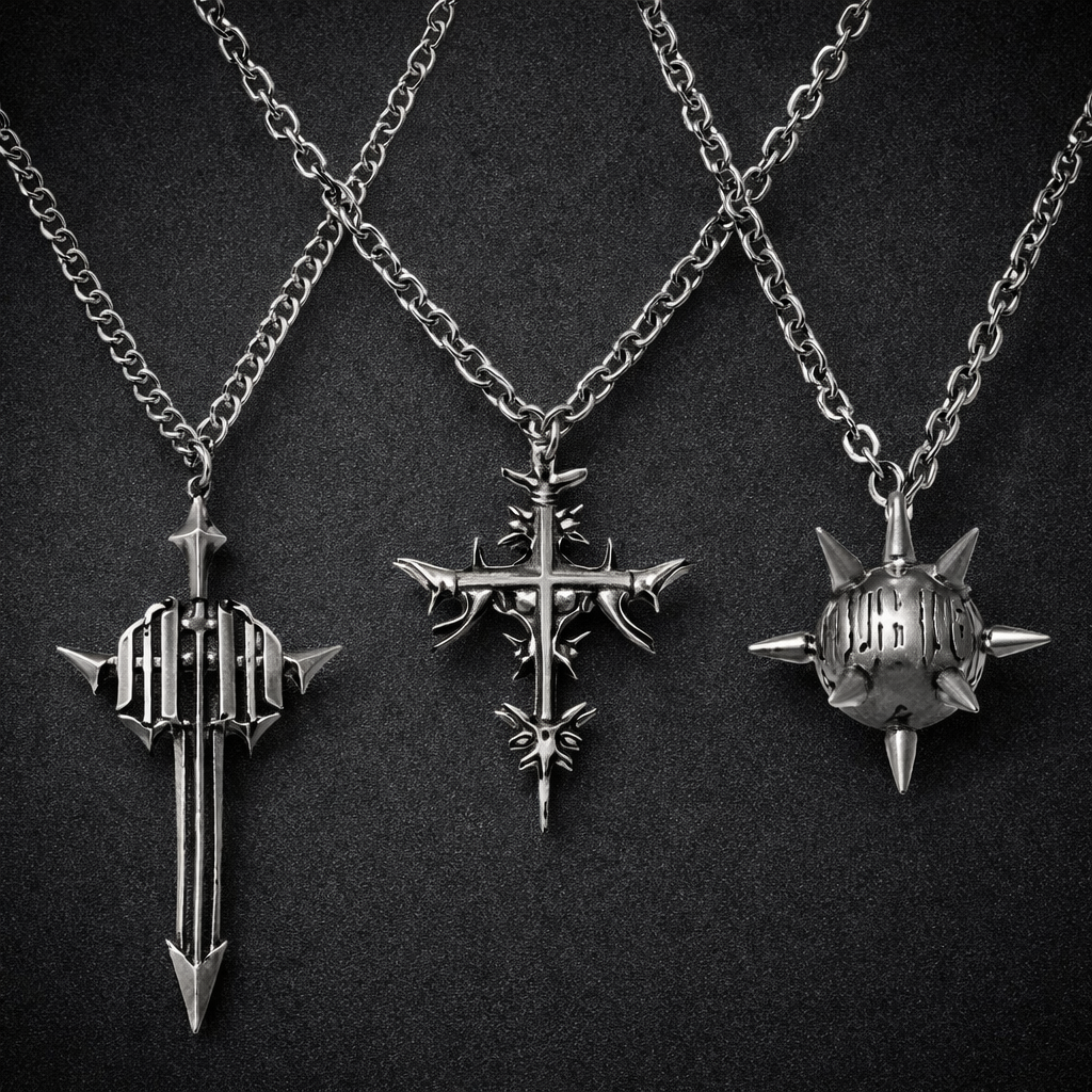 Gothic Cross Pendant Alloy Necklace