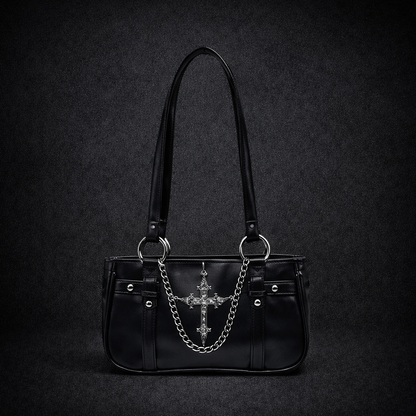 Gothic Dark Cross Chain Shoulder Bag