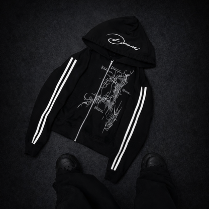 Gothic Y2K Zipper Sweatshirt Streetwear Pullover