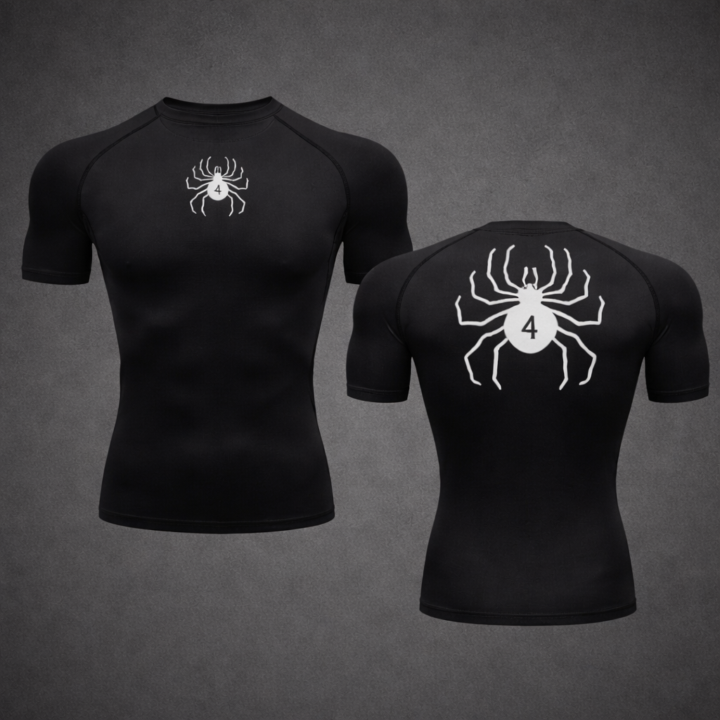 Men's Quick-Dry Fitness Shirt with Spider Print