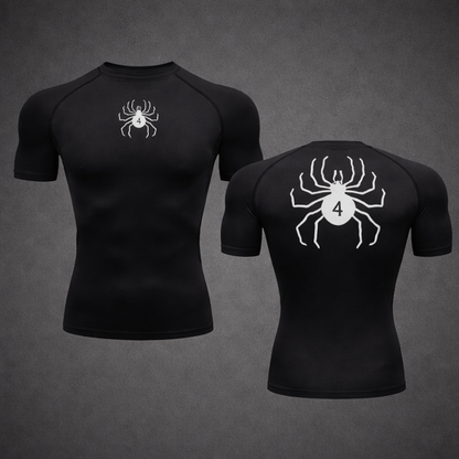 Men's Quick-Dry Fitness Shirt with Spider Print