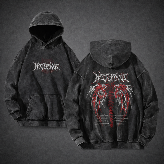 Printed cotton hoodie